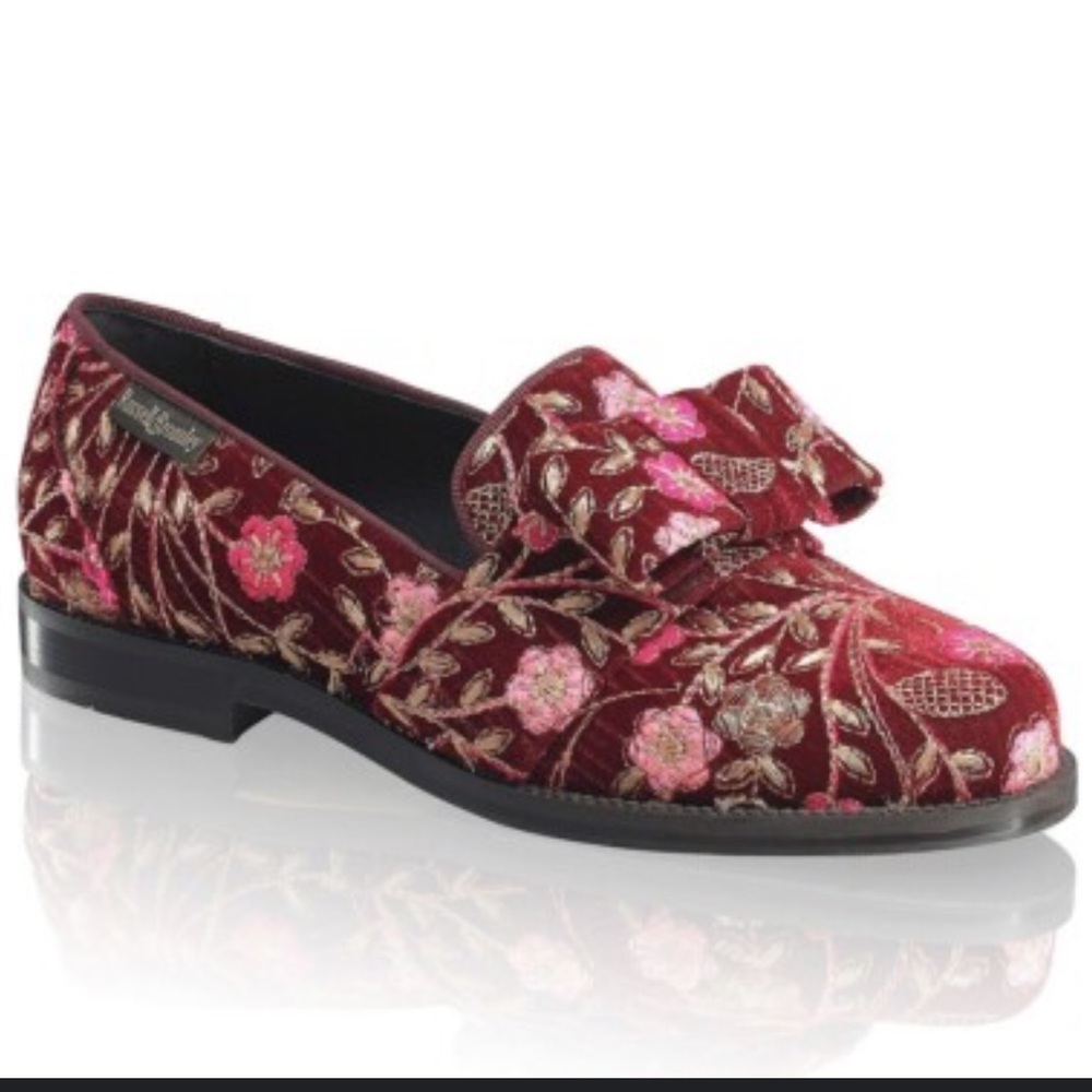 Russell & Bronley Albert Ladies Tapestry Floral Embroidered Loafers 39.5